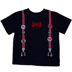 Valentines Heart Boys 24 Months Shirt Bow Tie Suspenders Short Sleeve